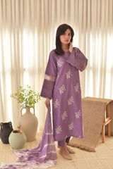 Hooriya Purple 3PC – Juliet Embroidered Stitched