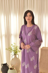 Hooriya Purple 3PC – Juliet Embroidered Stitched
