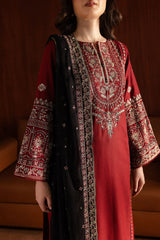 Royal Maroon Lal Pari 3Pc Embroidered Lawn Dress